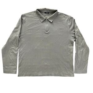 Massimo Dutti Mens XL Gray 100% Cotton Quarter Zip Pullover Long Sleeve Knit Top